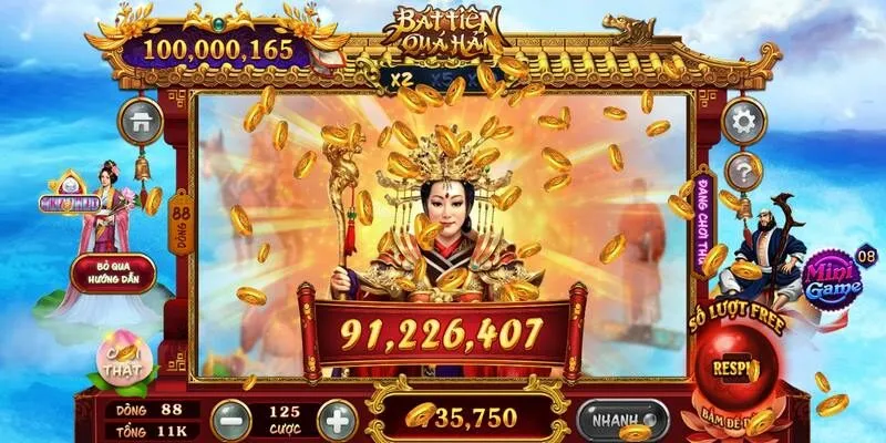 Bát Tiên Quá Hải trong nổ hũ SanClub được nhiều người chơi ưa chuộng